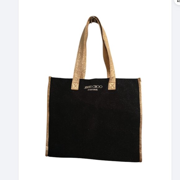 Jimmy Choo Handbags - NWOT Jimmy Choo Parfums Black & Metallic Gold Shimmery Tote Bag